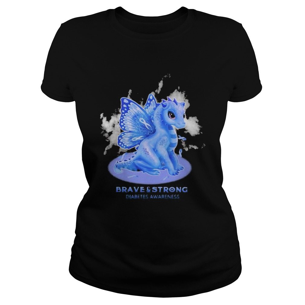 Dragon butterfly brave and strong diabetes awareness Classic Ladies