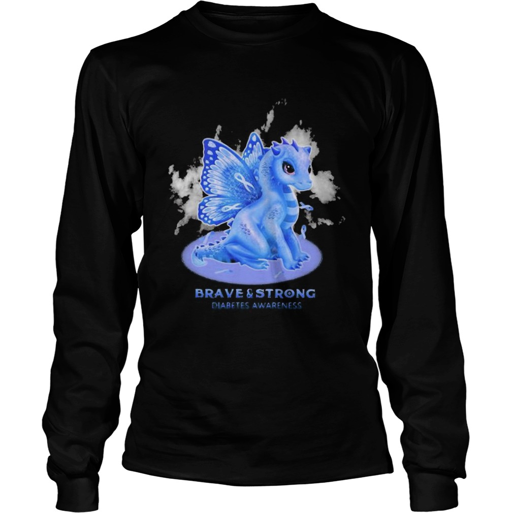 Dragon butterfly brave and strong diabetes awareness Long Sleeve