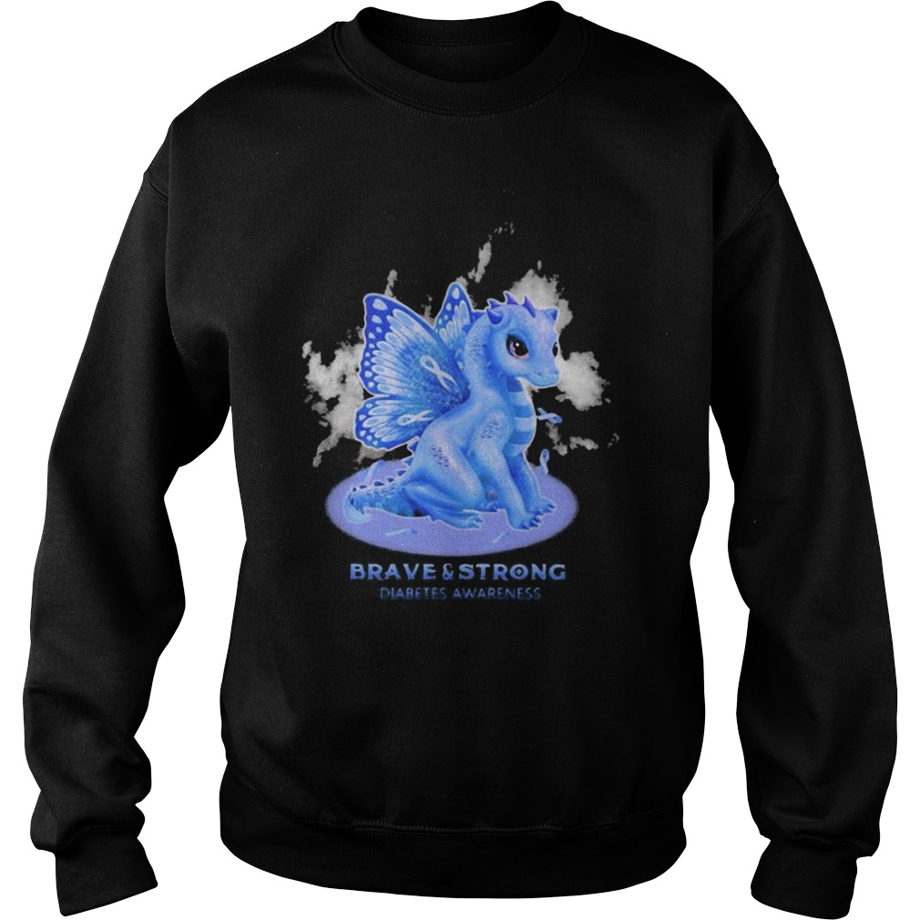 Dragon butterfly brave and strong diabetes awareness Sweatshirt