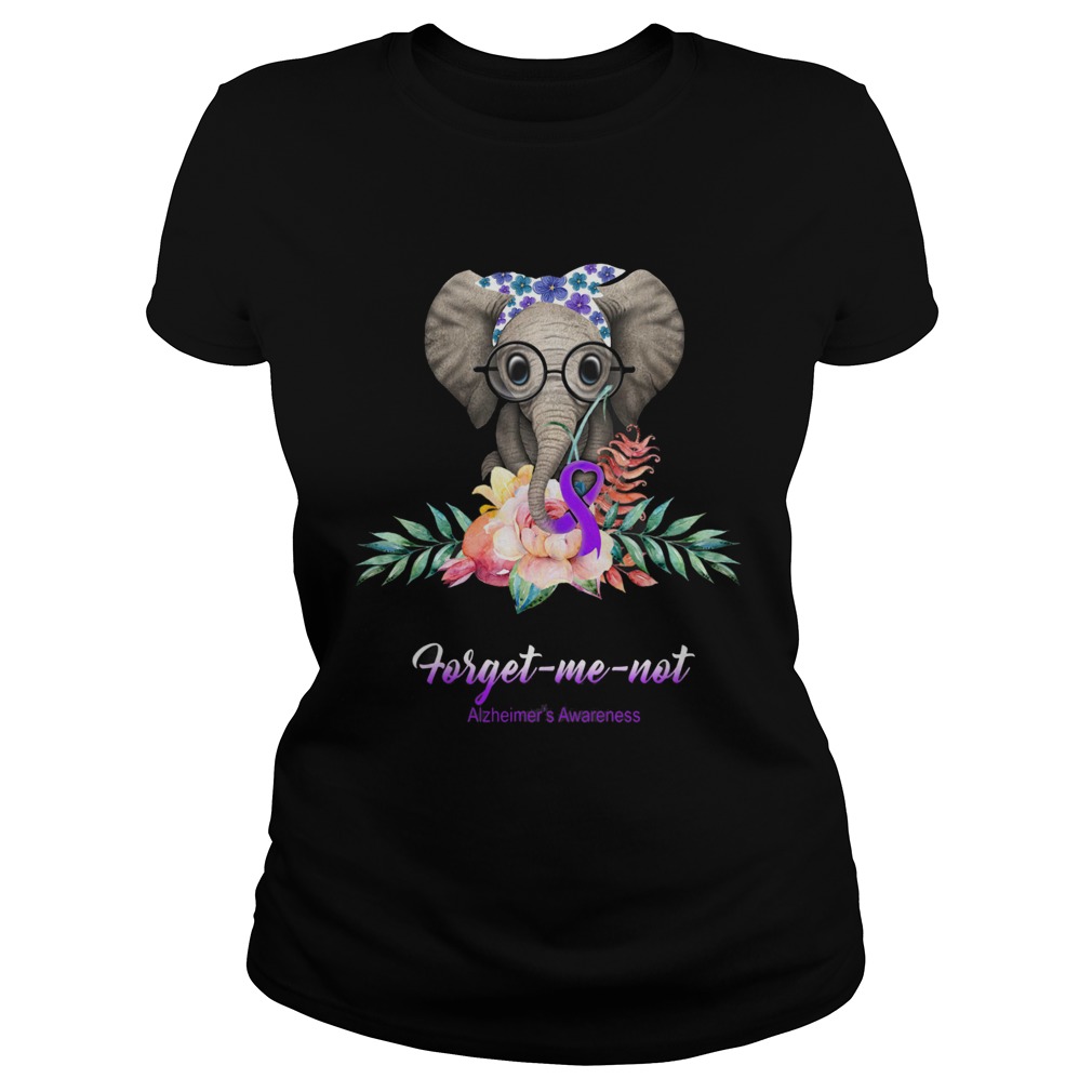 Elephant Bow Lovely Forget Me Not Alzheimers Awareness Classic Ladies