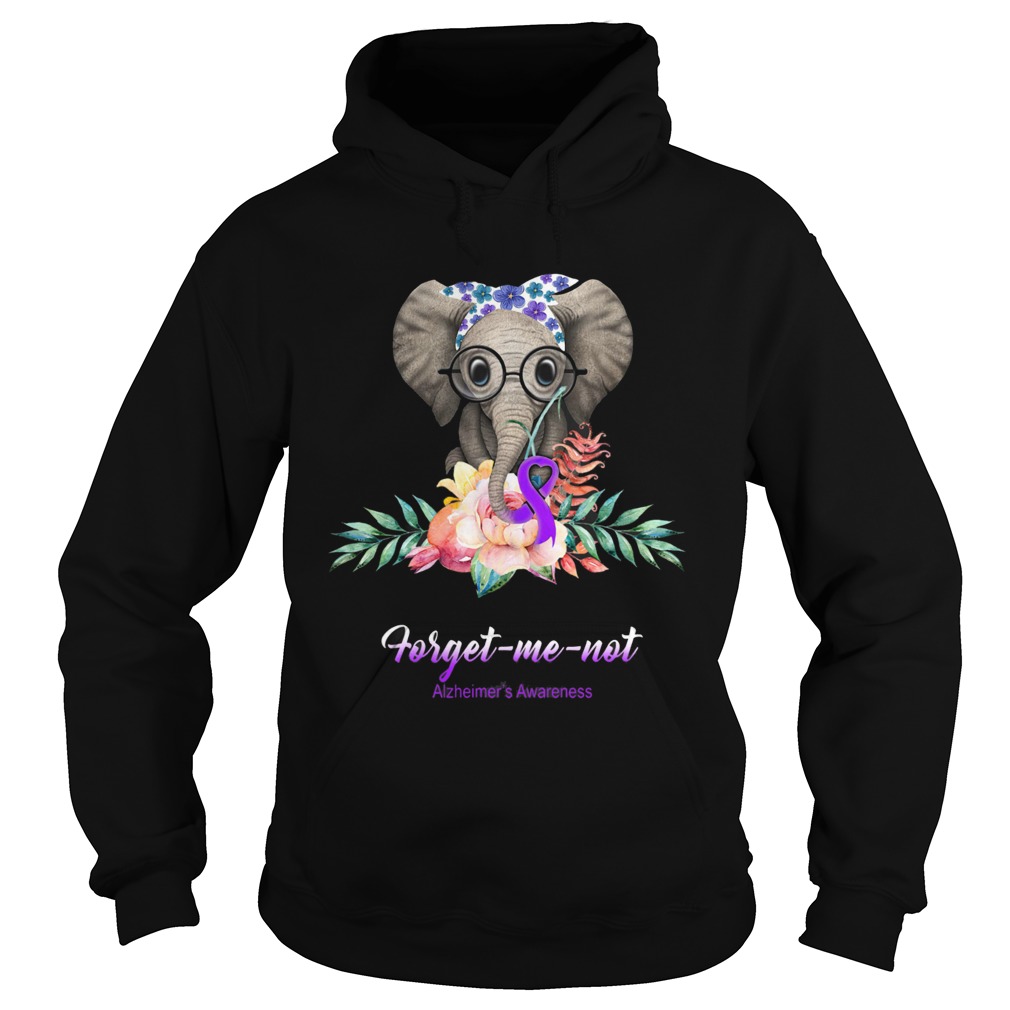 Elephant Bow Lovely Forget Me Not Alzheimers Awareness Hoodie