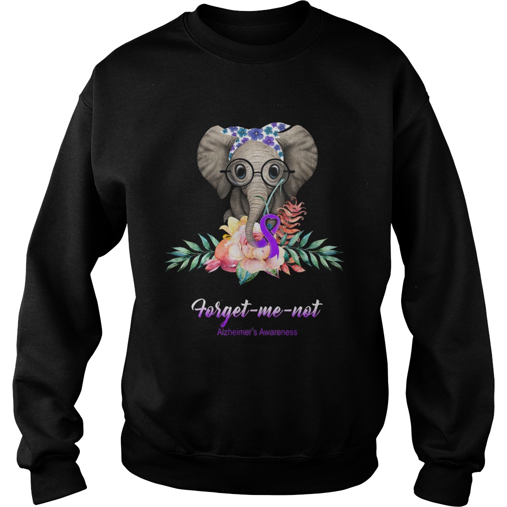 Elephant Bow Lovely Forget Me Not Alzheimers Awareness Sweatshirt