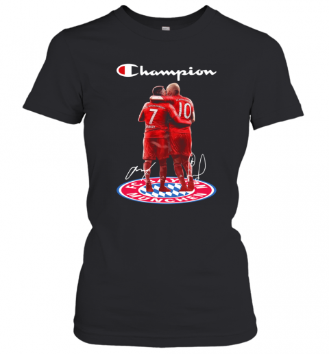 Franck Ribery And Arjen Robben Champion Bayern Munich Signature T-Shirt Classic Women's T-shirt