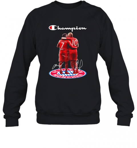 Franck Ribery And Arjen Robben Champion Bayern Munich Signature T-Shirt Unisex Sweatshirt