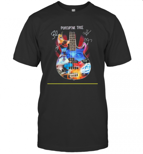 Guitar Porcupine Tree Members Signatures T-Shirt