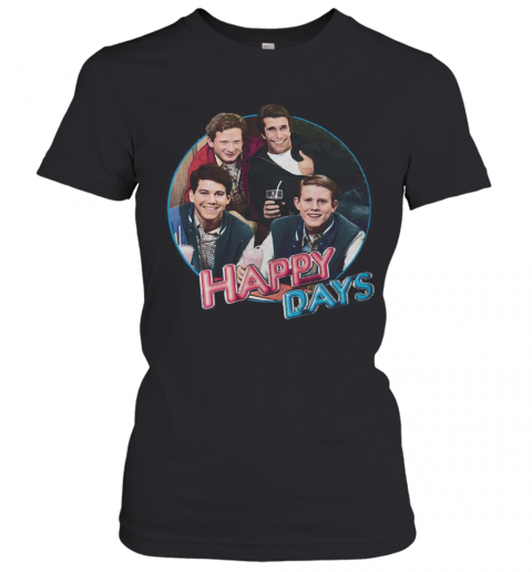 Happy Days Characters Driking Retro T-Shirt Classic Women's T-shirt