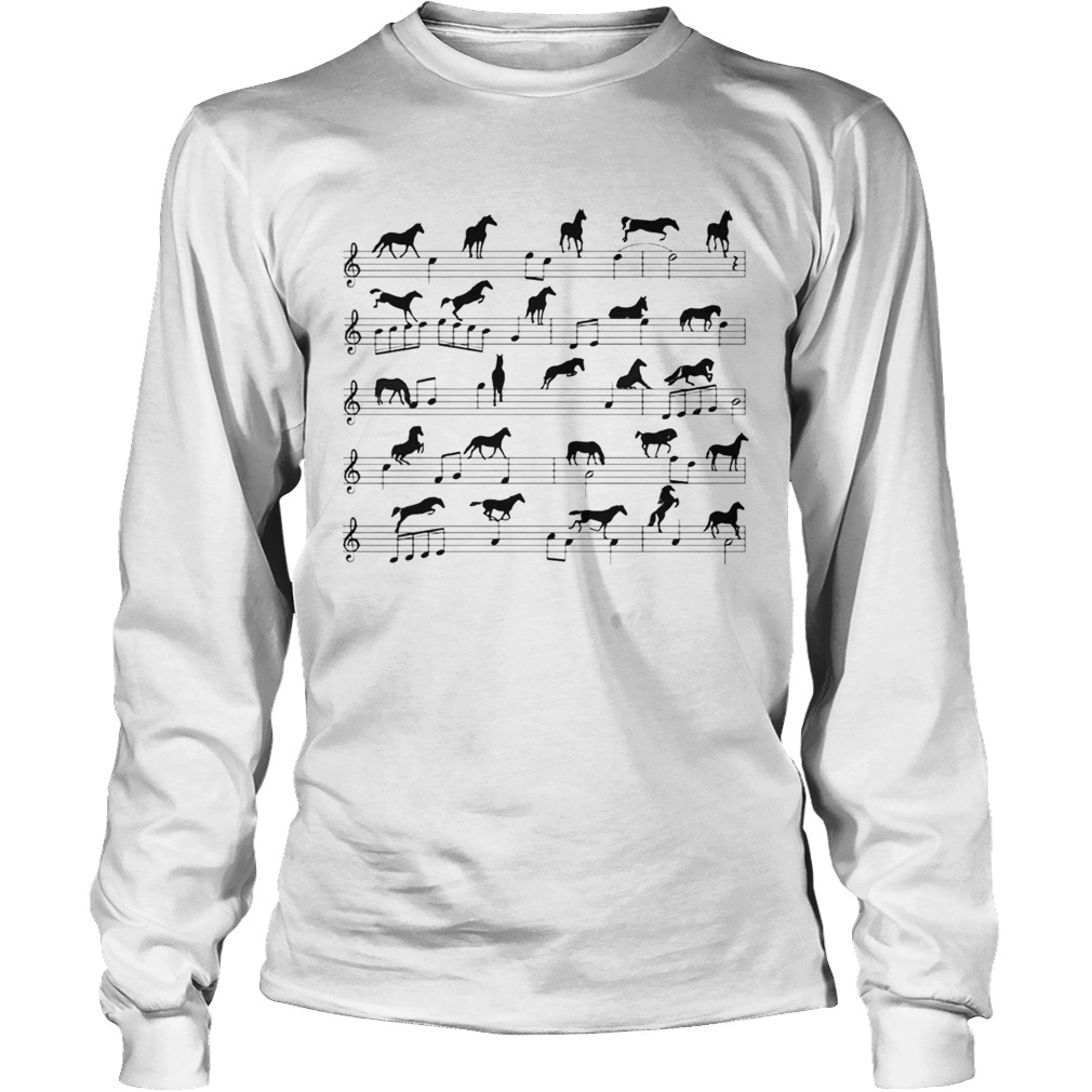 Horse Notes On Sheet Music Long Sleeve