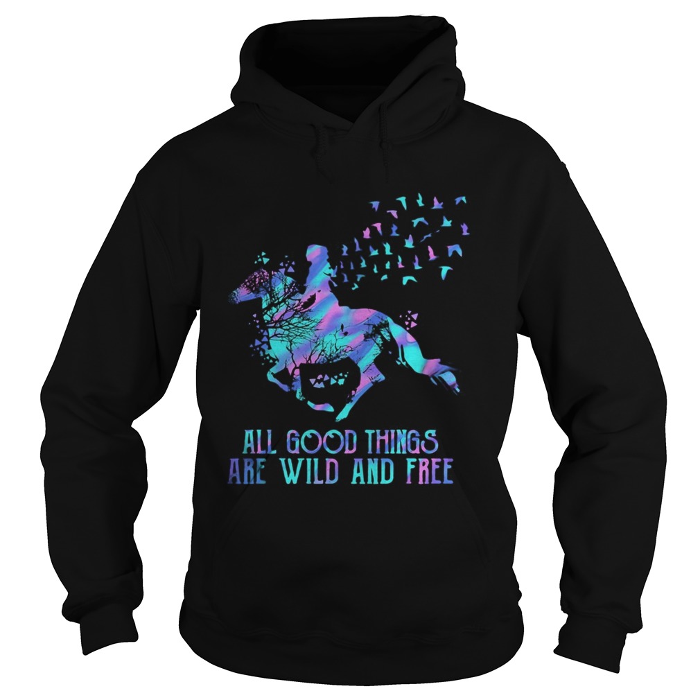 Horse all good things are wild and free Hoodie