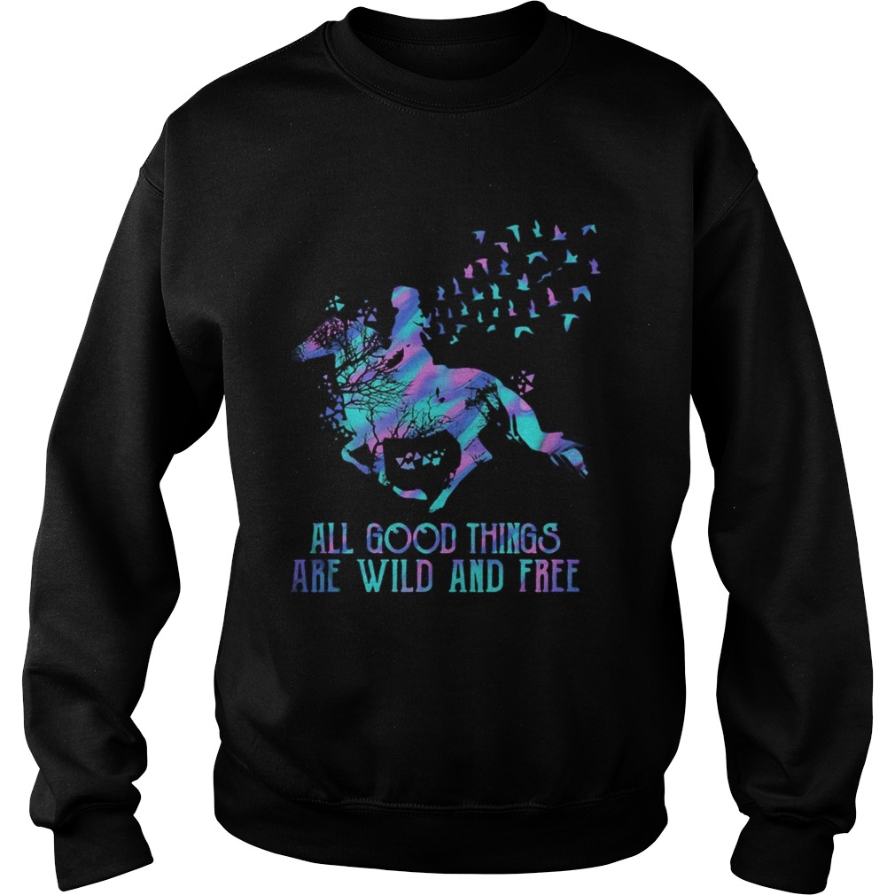 Horse all good things are wild and free Sweatshirt