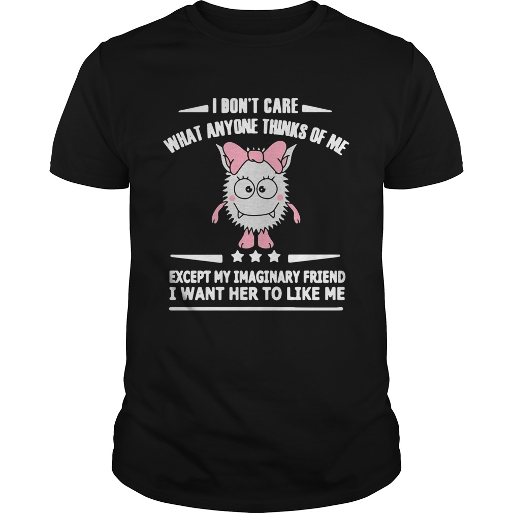 I Dont Care What Anyone Thinks Of Me Except My Imaginary Friend I Want Her To Like Me shirt