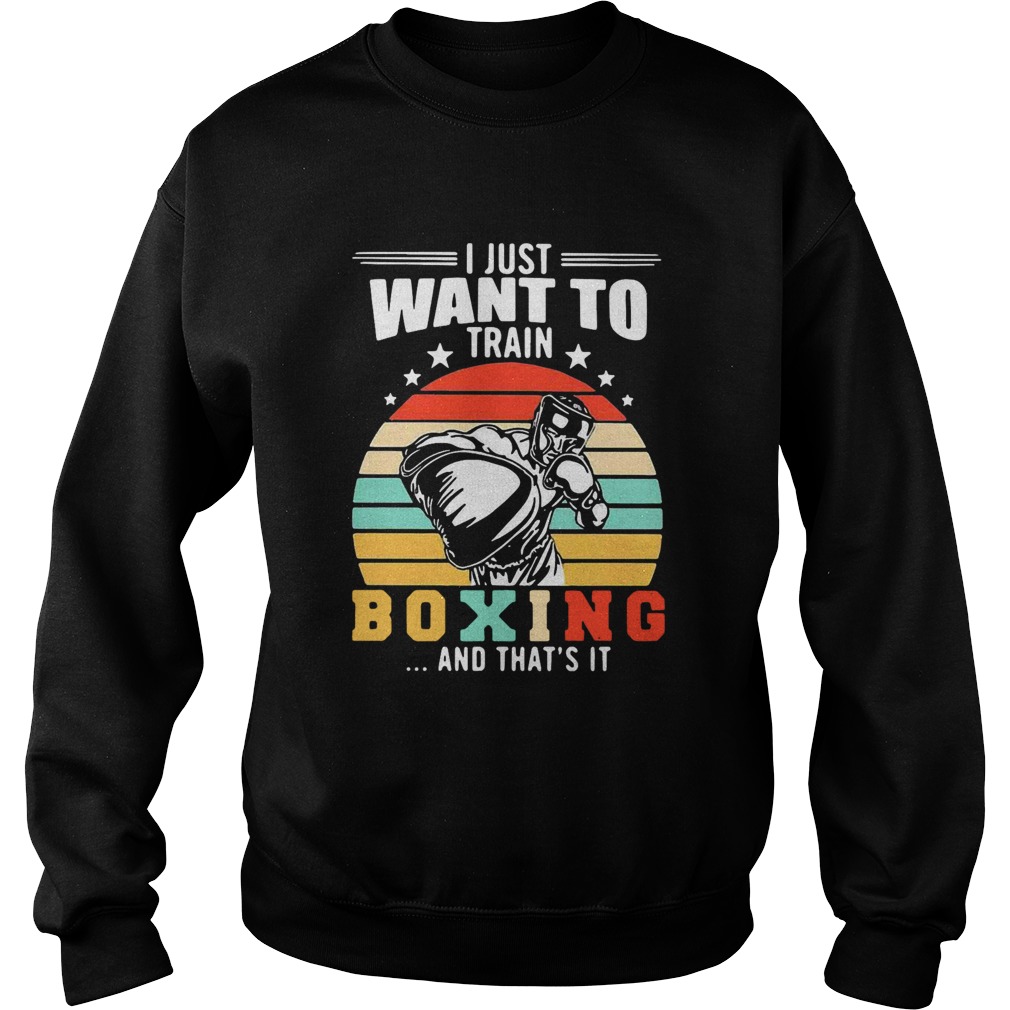 I Just Want To Train Boxing And Thats It Vintage Stars Sweatshirt