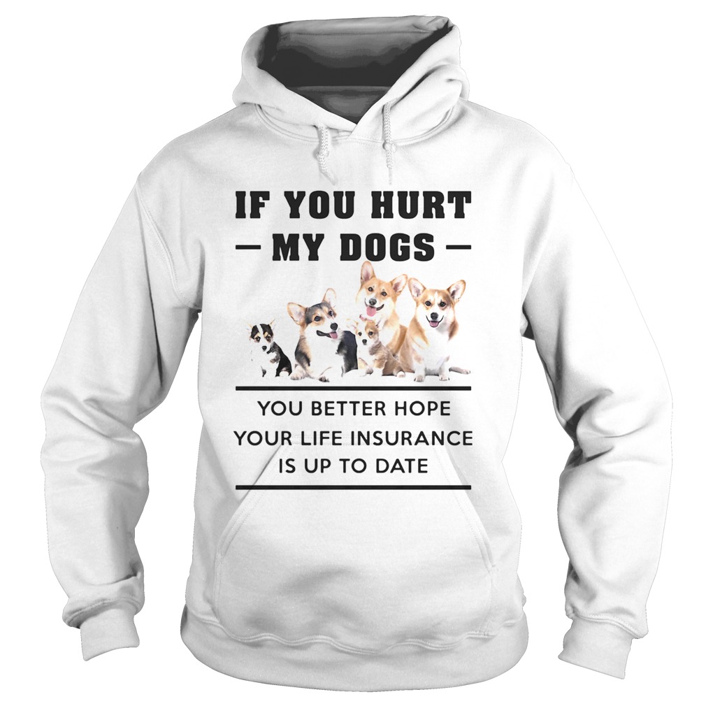 If You Hurt My Dogs You Better Hope Your Life Insurance Is Up To Date Corgi Hoodie