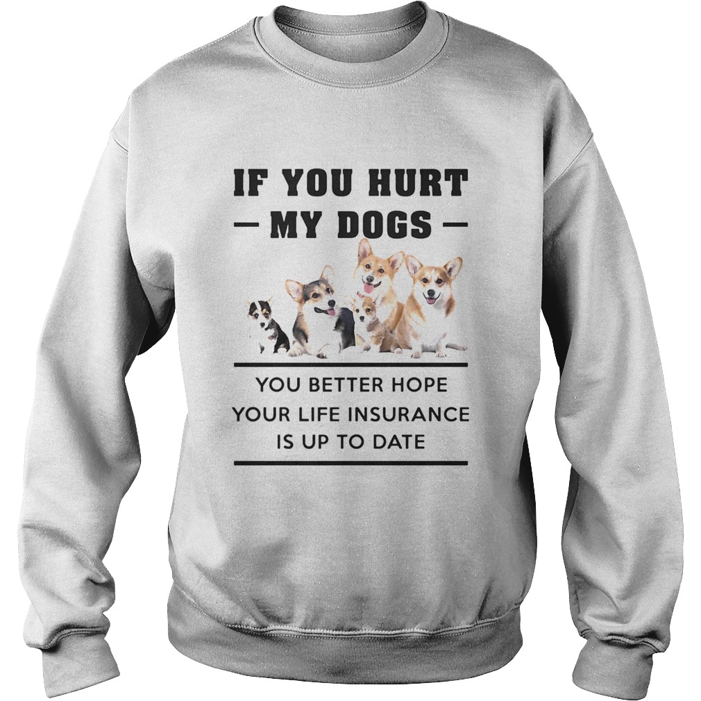 If You Hurt My Dogs You Better Hope Your Life Insurance Is Up To Date Corgi Sweatshirt