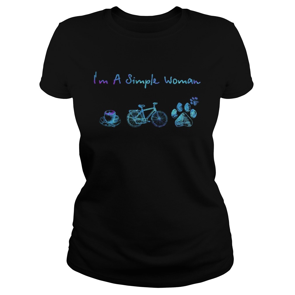 Im a simple woman coffee bicycle paws Classic Ladies