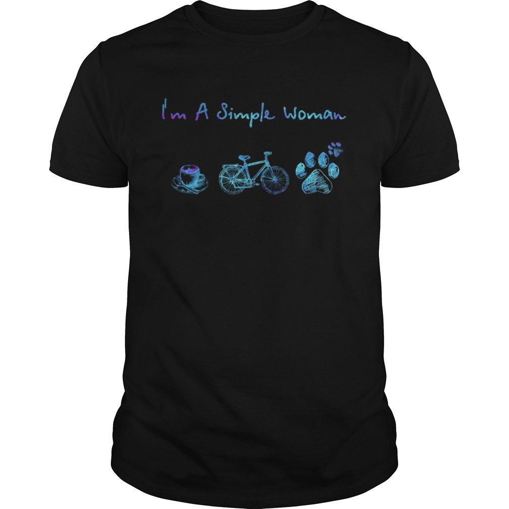 Im a simple woman coffee bicycle paws shirt