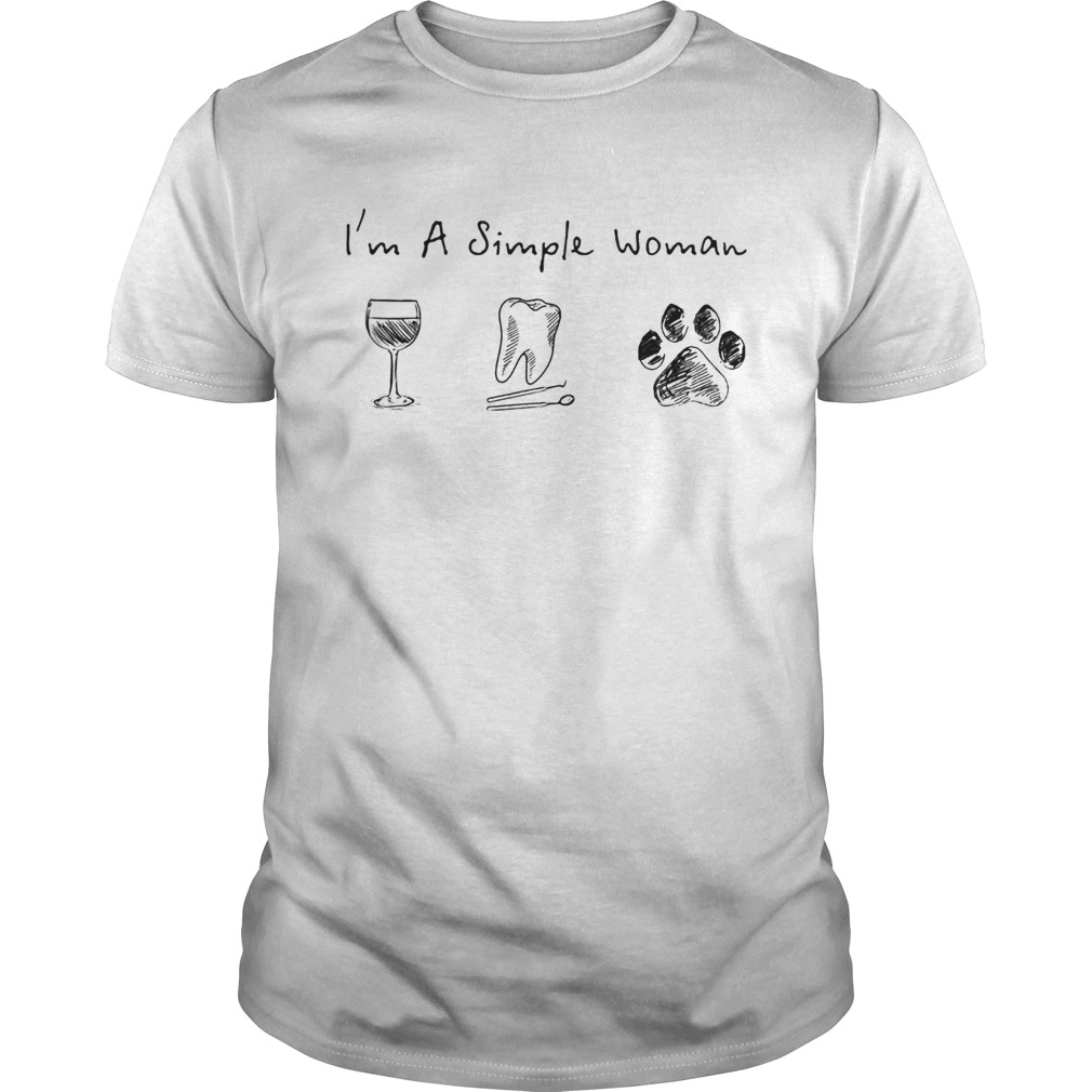 Im a simple woman wine teeth cat shirt