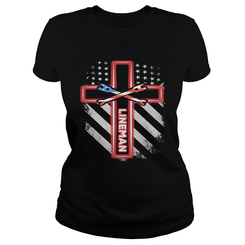 Independence day cross lineman Classic Ladies