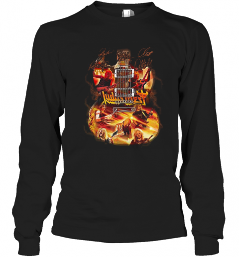 Judas Priest Guitar Signature T-Shirt Long Sleeved T-shirt 