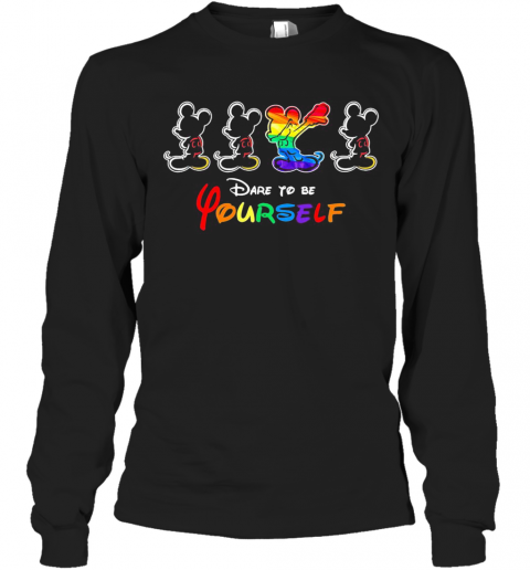 Lgbt Mickey Mouse Dare To Be Yourself T-Shirt Long Sleeved T-shirt 