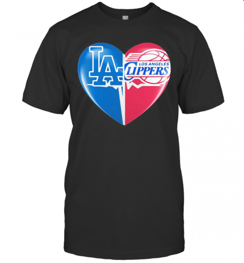 Los Angeles Dodgers And Los Angeles Clippers Heart T-Shirt