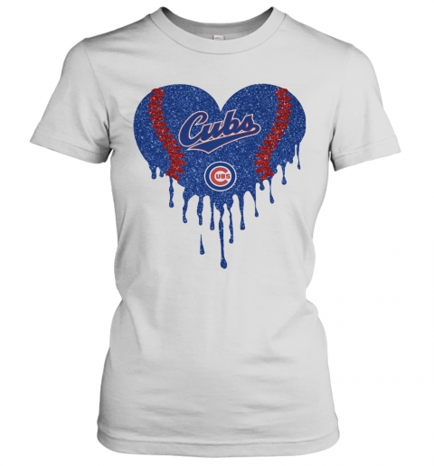 Love Chicago Cubs Baseball Heart Diamond T-Shirt Classic Women's T-shirt