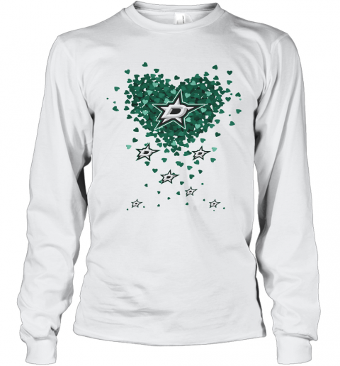 Love Dallas Stars Baseball Heart Diamond T-Shirt Long Sleeved T-shirt 