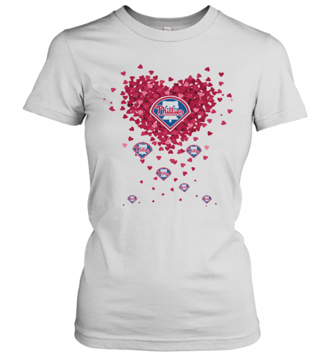 Love Philadelphia Phillies Baseball Heart Diamond T-Shirt Classic Women's T-shirt