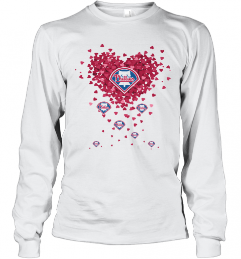 Love Philadelphia Phillies Baseball Heart Diamond T-Shirt Long Sleeved T-shirt