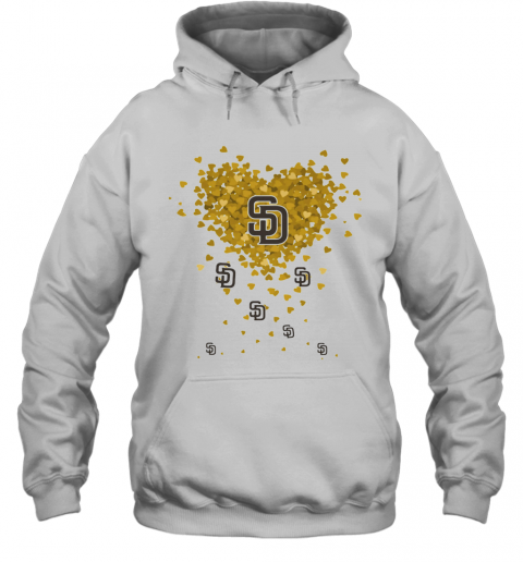 Love San Diego Padres Baseball Logo Hearts T-Shirt Unisex Hoodie