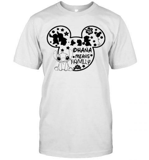 Mickey Mouse Stitch Ohana Means Family T-Shirt