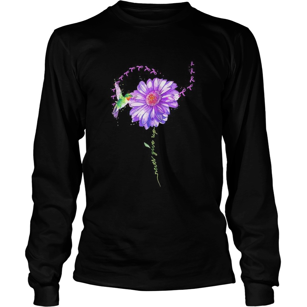 Never give up bird chrysanthemum fibromyalgia Long Sleeve