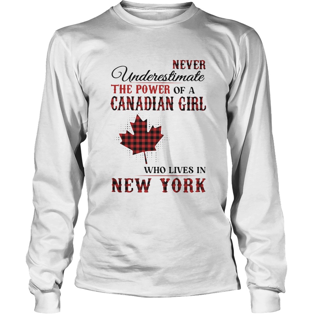Never underestimate the power of a canadian girl who lives in new york Long Sleeve