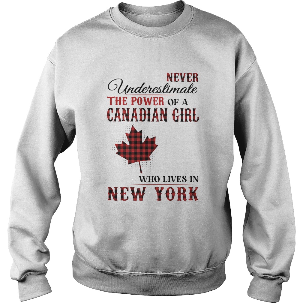 Never underestimate the power of a canadian girl who lives in new york Sweatshirt