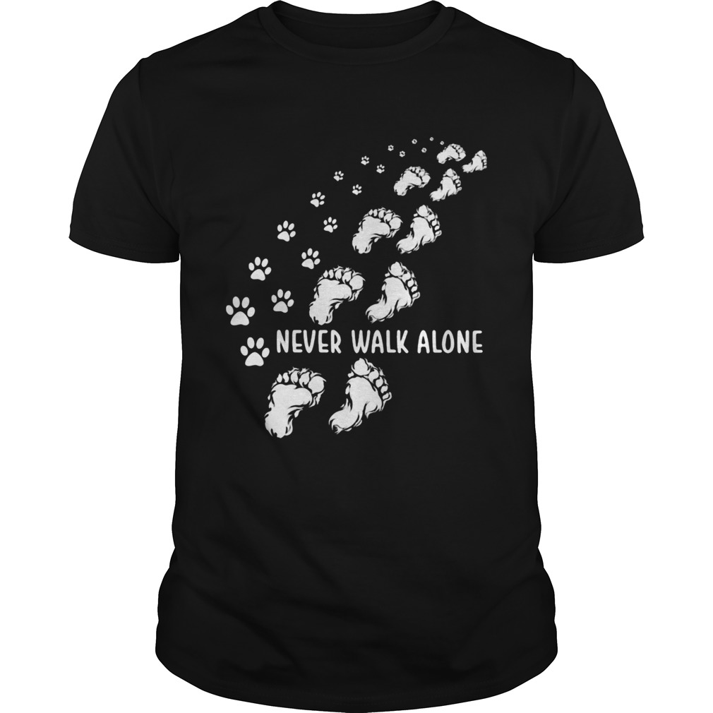 Never walk alone cat paw and foot shirt