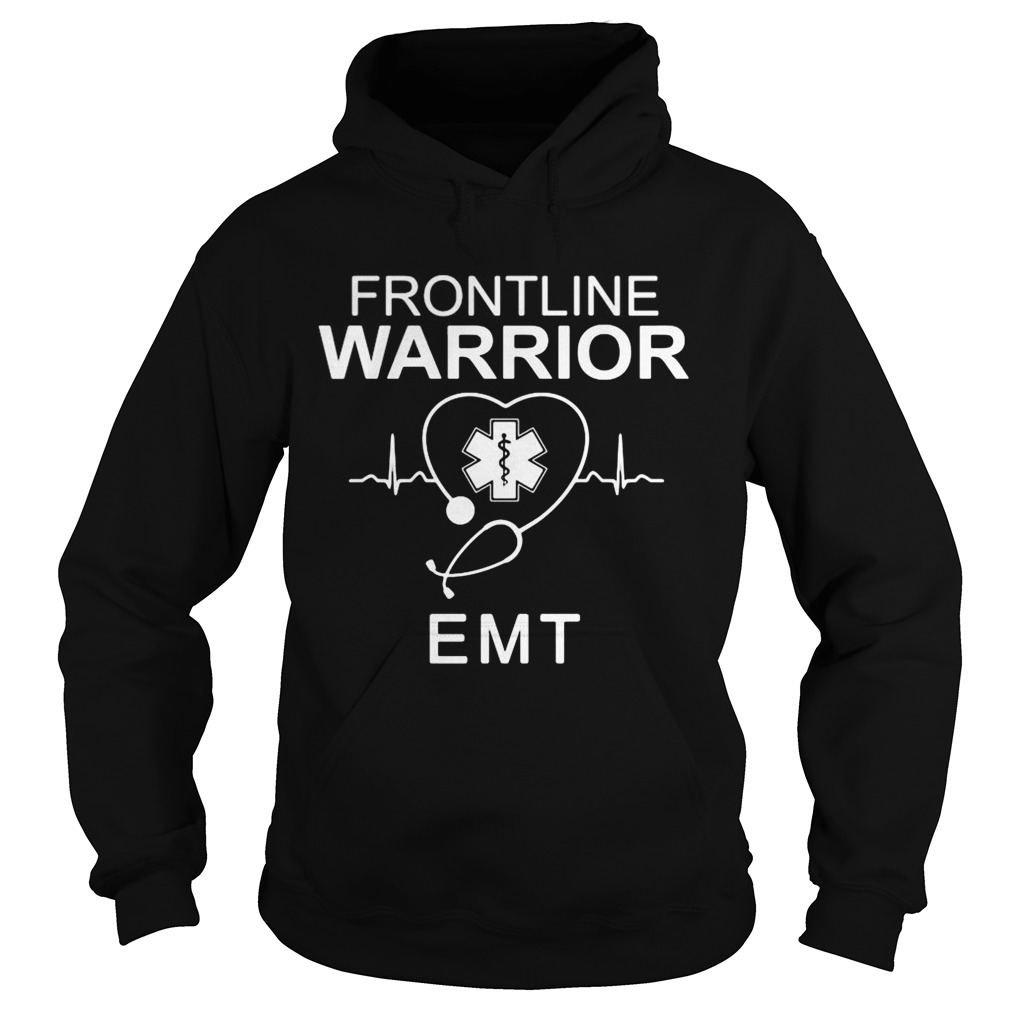 Nurse frontline warrior emt stethoscope heartbeat Hoodie