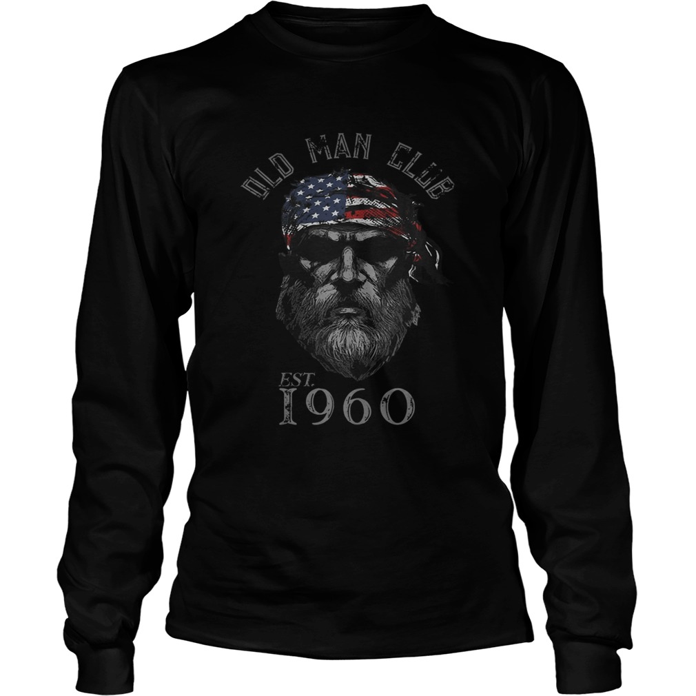 Old man club est 1960 american flag independence day Long Sleeve