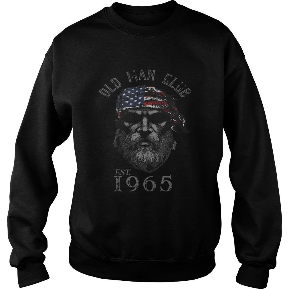 Old man club est 1965 american flag independence day Sweatshirt