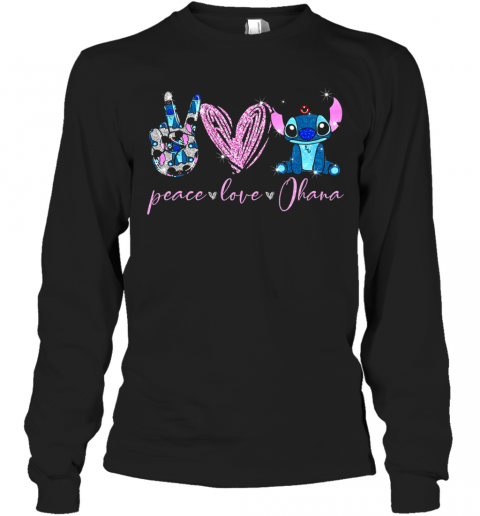 Peace Love Ohana Stitch T-Shirt Long Sleeved T-shirt 