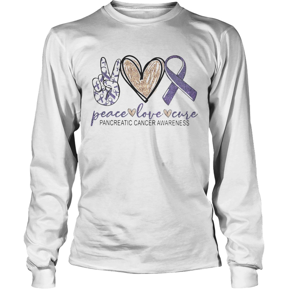 Peace love cure pancreatic cancer awareness Long Sleeve
