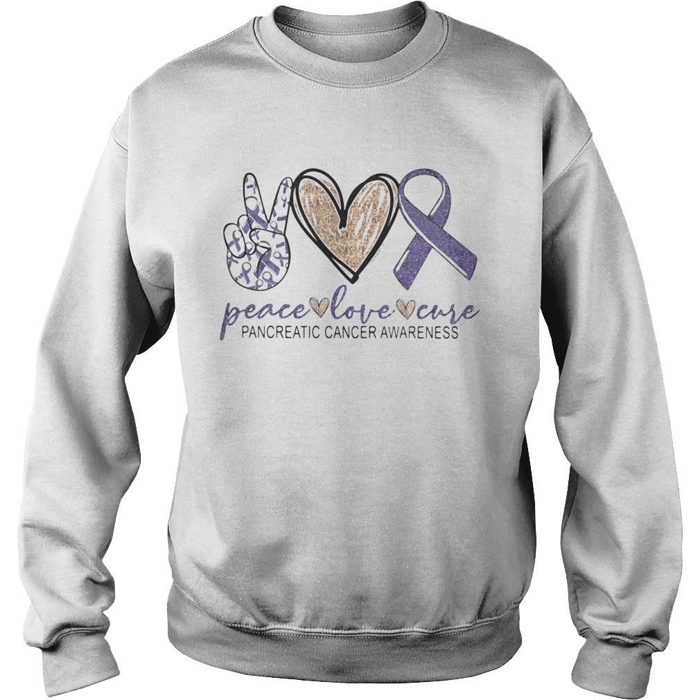 Peace love cure pancreatic cancer awareness Sweatshirt