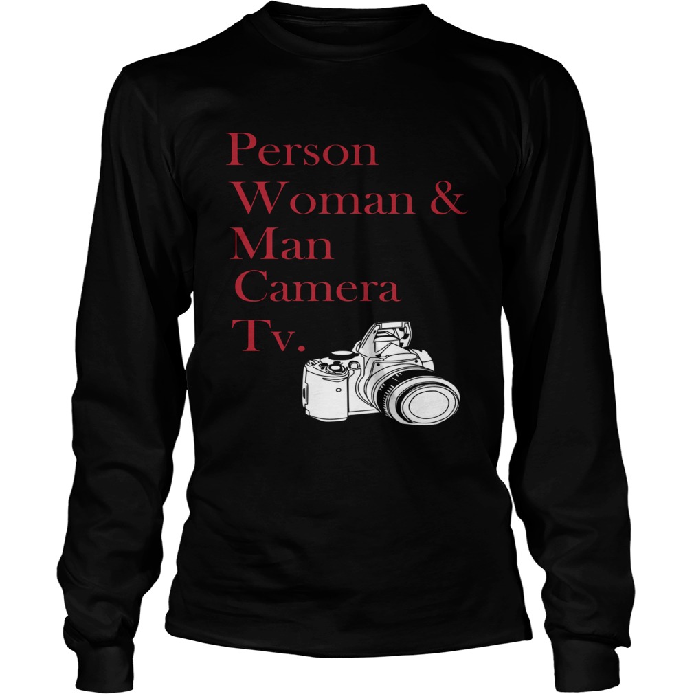 Person woman and man camera TV photographer Long Sleeve