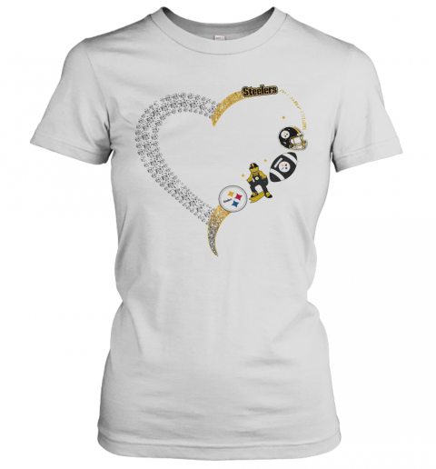 Pittsburgh Steelers Football Logo Heart T-Shirt Classic Women's T-shirt