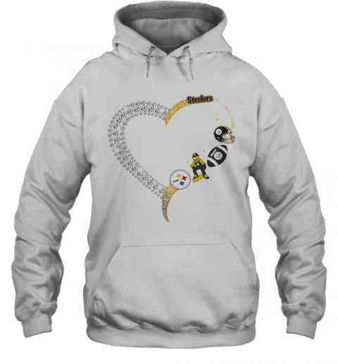 Pittsburgh Steelers Football Logo Heart T-Shirt Unisex Hoodie