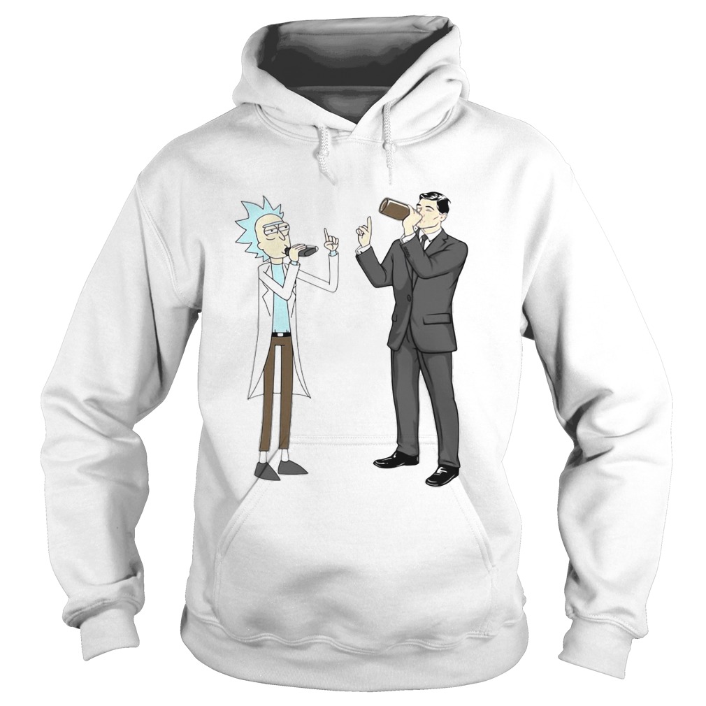 Rick and morty archer drink wine Hoodie