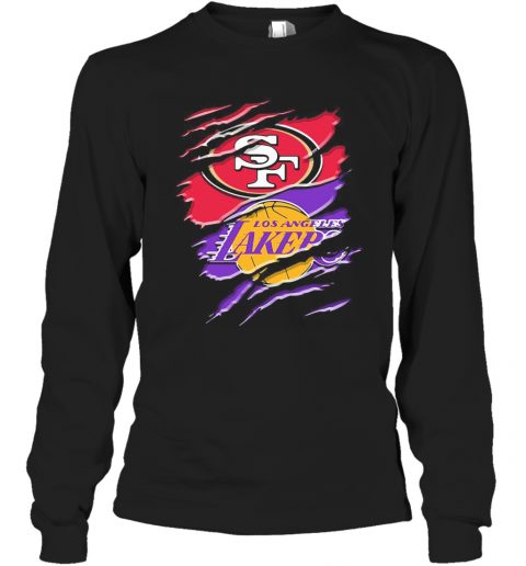 San Francisco 49Ers And Los Angeles Lakers T-Shirt Long Sleeved T-shirt 