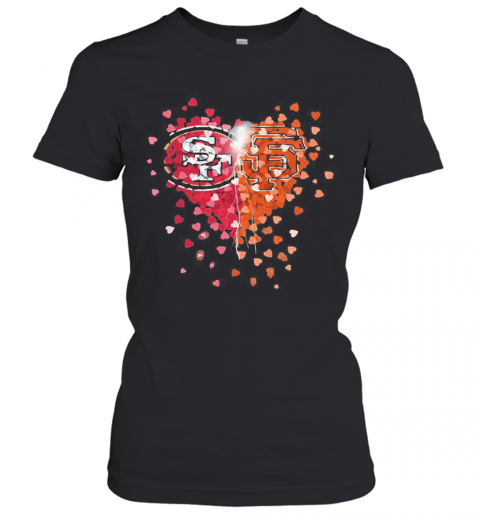 San Francisco 49Ers And San Francisco Giants Hearts T-Shirt Classic Women's T-shirt