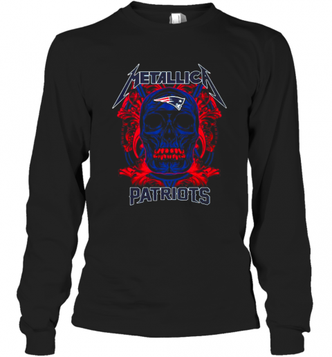 Skull Metallica New England Patriots T-Shirt Long Sleeved T-shirt 
