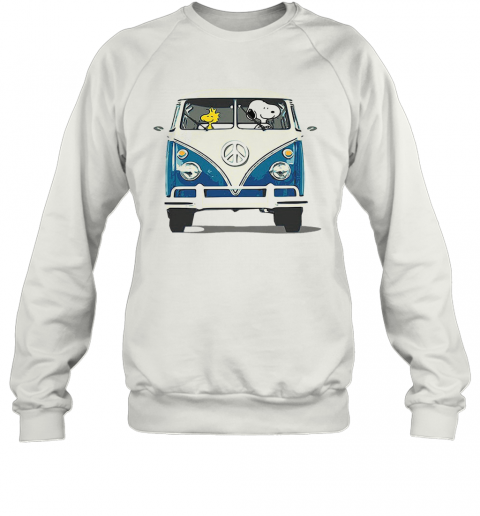 Snoopy And Woodstock Driving Peace Bus T-Shirt Unisex Sweatshirt