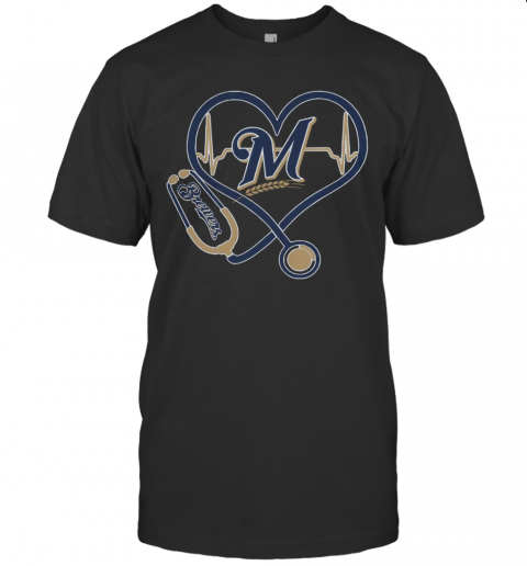 Stethoscope Milwaukee Brewers Nurses T-Shirt Classic Men's T-shirt