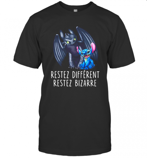 Stitch And Toothless Restez Different Restez Bizarre T-Shirt